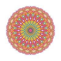 färgglad mandala med blommig prydnad vektor