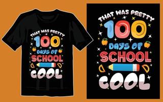 100 Tage Schul-T-Shirt-Designdruck vektor