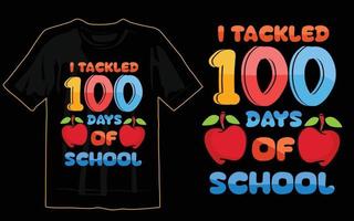 100 Tage Schul-T-Shirt-Designdruck vektor