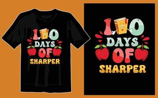 100 Tage Schul-T-Shirt-Designdruck vektor