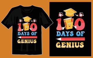 100 Tage Schul-T-Shirt-Designdruck vektor