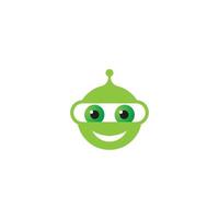 Roboter grünes Logo Vektor Icon Illustration