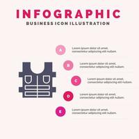 jacke lebenssicherheit infografiken präsentationsvorlage 5 schritte präsentation vektor