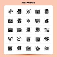 solide 25 SEO-Marketing-Icon-Set Vektor-Glyphen-Stil Design schwarze Icons Set Web- und Mobile-Business-Ideen-Design-Vektor-Illustration vektor