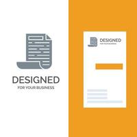 fil design dokumentera grå logotyp design och företag kort mall vektor