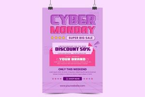 Cyber-Monday-Plakat- oder Flyer-Vorlagen lassen sich einfach anpassen vektor