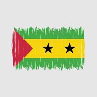 Sao Tome Flaggenbürste vektor