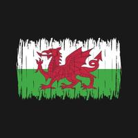 wales flagga borsta vektor