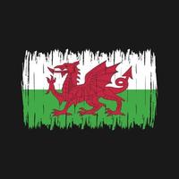 Wales-Flagge-Pinsel vektor