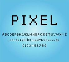 8-Bit-Pixel-Alphabet. moderne stylische Schriftarten oder Buchstabentypen für Titel oder Titel wie Plakate, Layoutgestaltung, Spiele, Webseiten oder Print. vektor