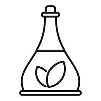 Ätherische Öle Öko-Flaschensymbol, Umrissstil vektor