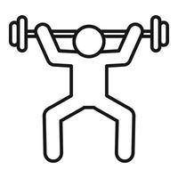 Fitness-Langhantel-Trainingssymbol, Umrissstil vektor