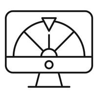 uppkopplad tur- hjul ikon översikt vektor. förmögenhet snurra spel vektor