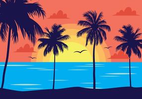 Tropical Sunset Landschaft vektor