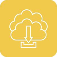 Cloud-Download-Linie runde Ecke Hintergrundsymbole vektor