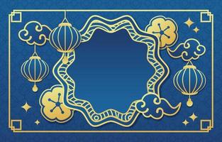 luxuriöse königsblaue chinesische neujahrsvorlage vektor