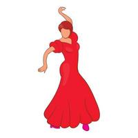 Flamenco-Tänzer-Ikone, Cartoon-Stil vektor