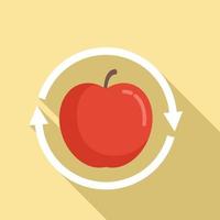 äpple matsmältning ikon, platt stil vektor