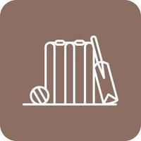 Cricket-Linie runde Ecke Hintergrundsymbole vektor