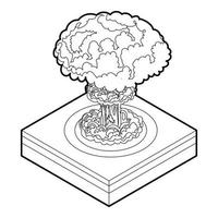 Symbol für Atomexplosion, Umrissstil vektor