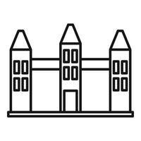 Land parlament ikon, översikt stil vektor