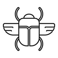 Sonne-Skarabäus-Käfer-Symbol, Umrissstil vektor