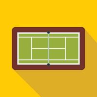 tennis domstol ikon, platt stil vektor