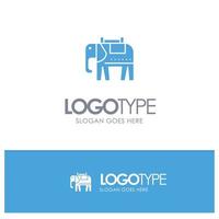 elefant amerikan USA blå fast logotyp med plats för Tagline vektor