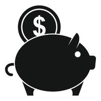 Geld-Sparschwein-Symbol, einfachen Stil vektor