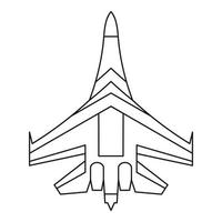 Symbol für Düsenjägerflugzeug, Umrissstil vektor