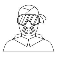 Paintball-Spieler in Schutzmasken-Symbol vektor