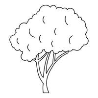 Baum mit einem abgerundeten Kronensymbol, Umrissstil vektor