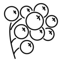 Ebereschenwaldbeere-Symbol, Umrissstil vektor