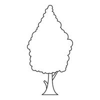 Zypresse-Symbol, Umrissstil vektor