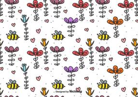 Biene und Blumen-Vektor Hintergrund vektor