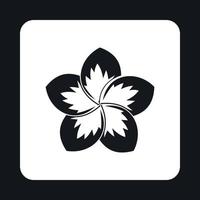 frangipani blomma ikon, enkel stil vektor