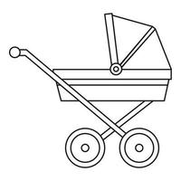 Kinderwagen-Symbol im Umriss-Stil vektor