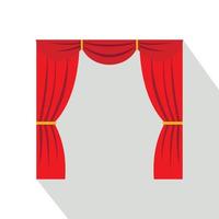 Vorhang auf Bühnensymbol, flacher Stil vektor