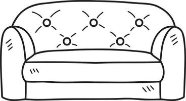 hand gezeichnete sofa- oder couchillustration vektor