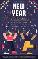 Paar feiert Silvester-Poster-Design vektor