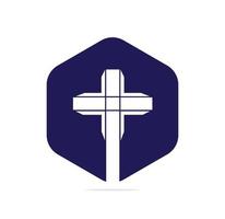 Menschen Kirche Vektor-Logo-Design-Vorlage. Logo der Kirche und der christlichen Organisation. vektor