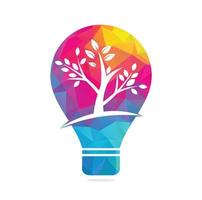 grüne Glühbirne Pflanze Symbol Logo Vektor. Logo der grünen Energie. stilisiertes Öko-Logo Biokraftstoff. Logo-Design für erneuerbare grüne Energie. vektor