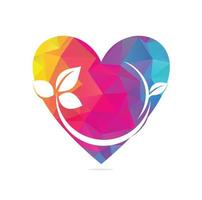 kreativ hjärta kärlek blad symbol logotyp design vektor symbol illustration