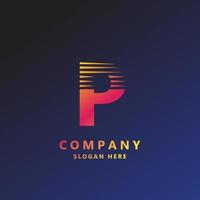 p Gradient Alphabet Letter Logo für Branding und Business. Verlaufsdesign für den kreativen Einsatz in Symbolbeschriftungen vektor