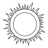 Sol ikon, översikt stil vektor