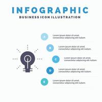 glühbirne idee einblick inspirierend solide symbol infografiken 5 schritte präsentation hintergrund