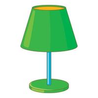 grön skrivbord lampa ikon, tecknad serie stil vektor