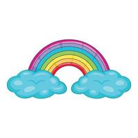 moln och regnbåge ikon, tecknad serie stil vektor