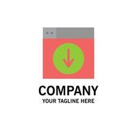 Webdesign-Download nach unten Anwendung Business-Logo-Vorlage flache Farbe vektor