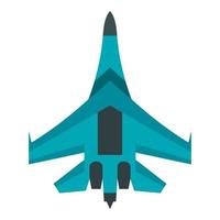 schnelles Militärflugzeug-Symbol, flacher Stil vektor